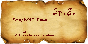 Szajkó Emma névjegykártya