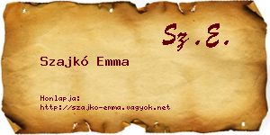 Szajkó Emma névjegykártya