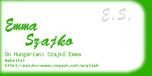 emma szajko business card